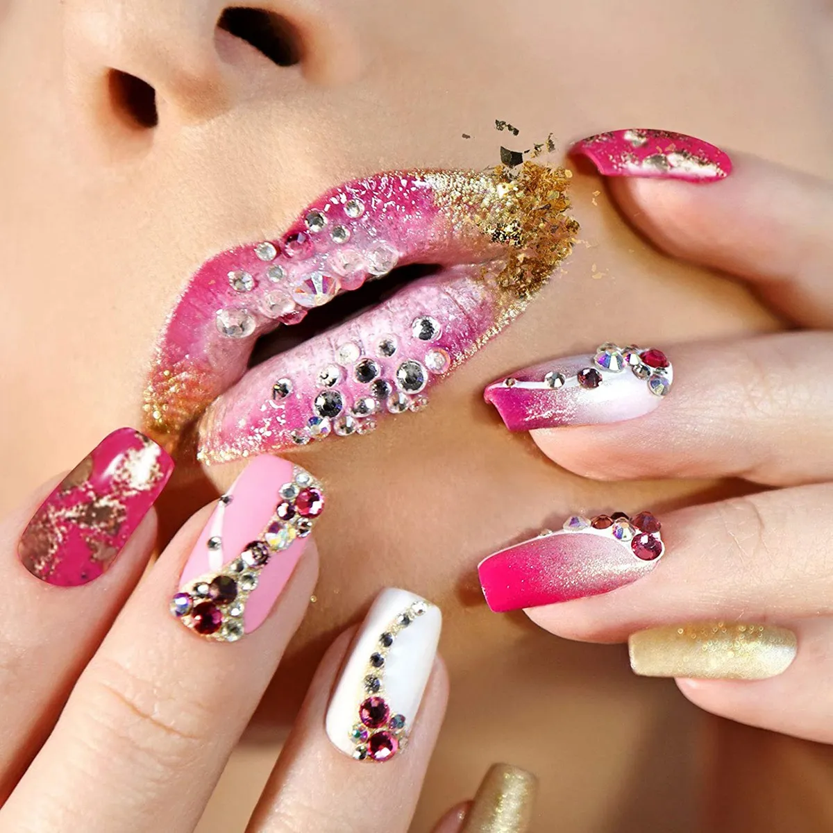 400 Uds. De papeles de aluminio de cobre y plata de imitación, hojas doradas en escamas de hojas para uñas, papel para manualidades DIY