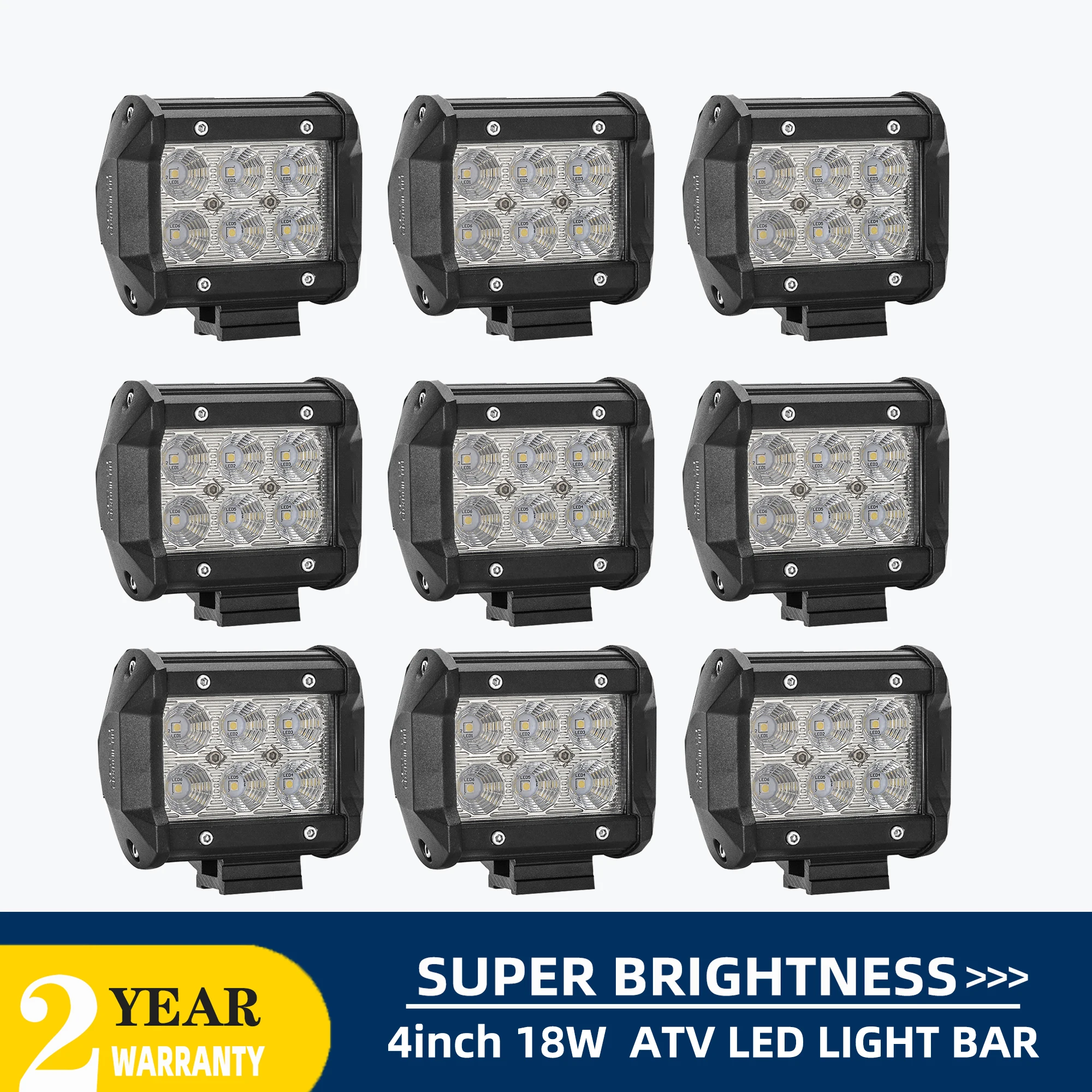 

4 7 12 Inch LED Work Light Bar Offroad Spot Flood LED Light Pods Double Row for ATV Jeep Car 4x4 Boat SUV Truck 4WD 12V 24V Lamp