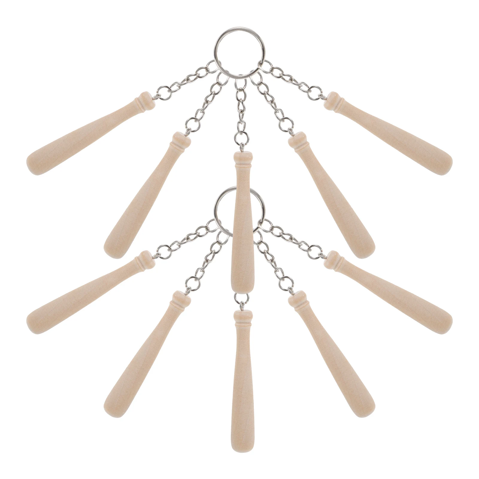

10Pcs Craft Mini Baseball Bat Keychain Wood Sports Accessory for Backpacks Car Keys Gift for Enthusiasts Party Favors Decor