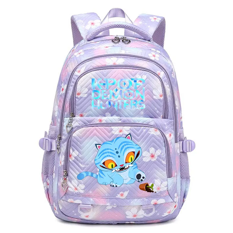 KPop Demon Hunters Backpack Cat Derpy Print Cartoon School Bag High Quality Large Capacity Boys Girls Student Leisure Backpacks
