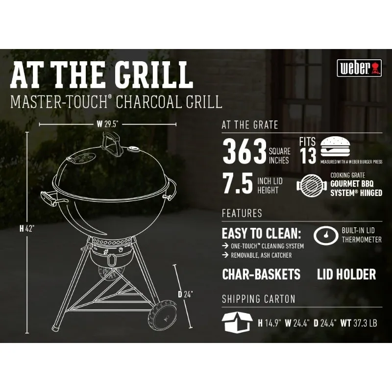 Master-Touch Charcoal Grill, 22-Inch, Black accesorios desbrozadora