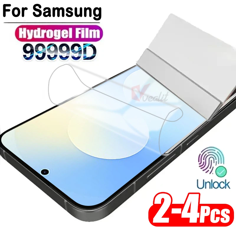 2-4Pcs HD Hydrogel Soft Film for Samsung Galaxy S25 S26 S24 S23 FE Screen Protector for Samsung S23 S24 S25 Plus Protective Film