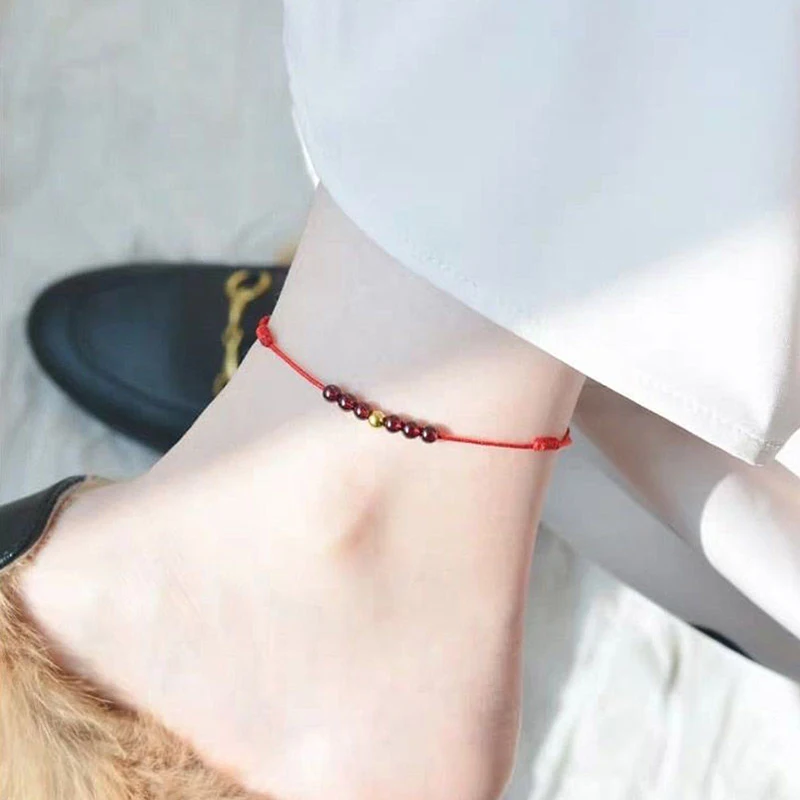 الأزياء اليدوية سوار حبل أحمر محظوظ الإسورة النساء الرجال عشاق أفضل أصدقاء محظوظ سوار خلخال حجم ضبط