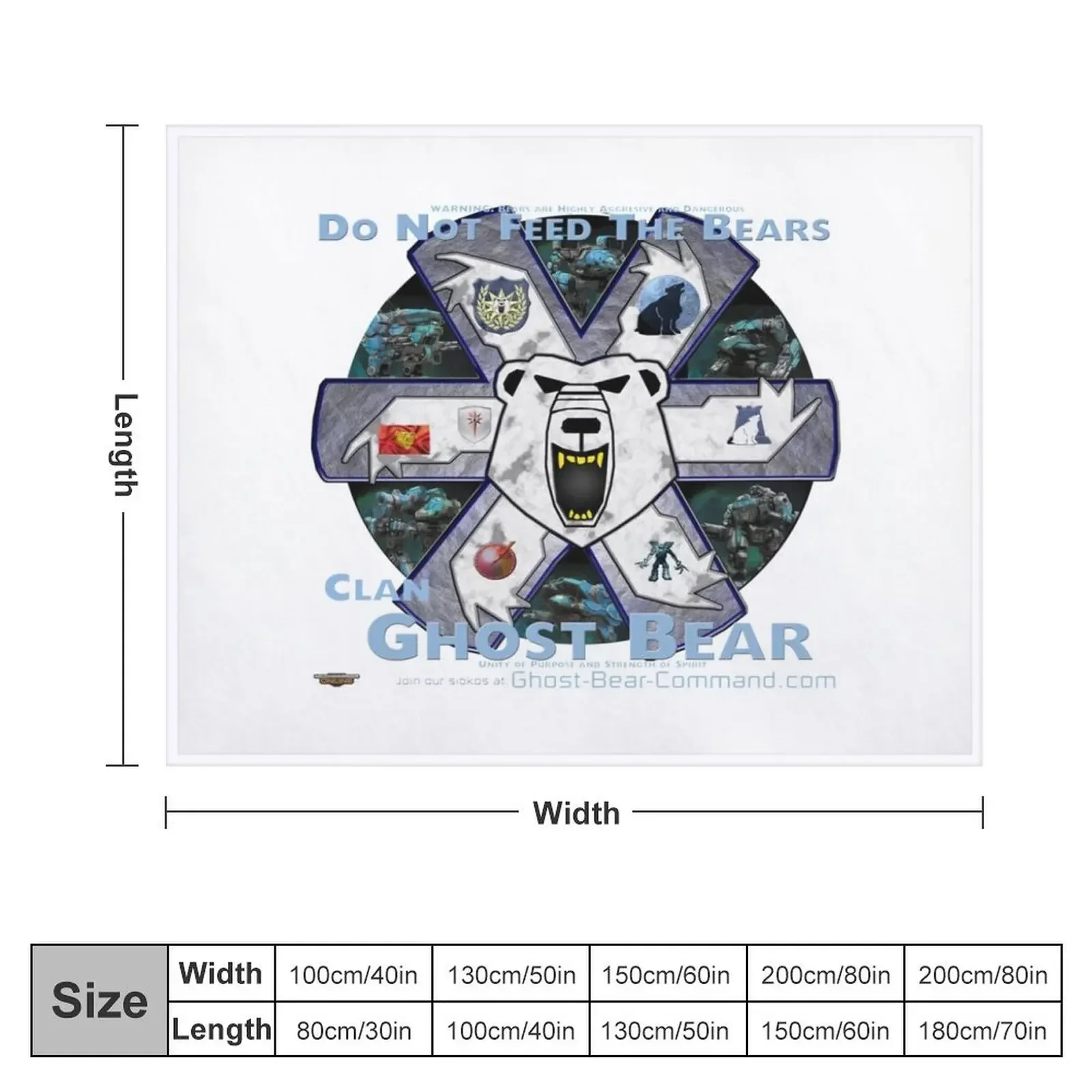 Clan Ghost Bear Recruitment Poster Q2.14 Throw Blanket Camping Summer Blankets