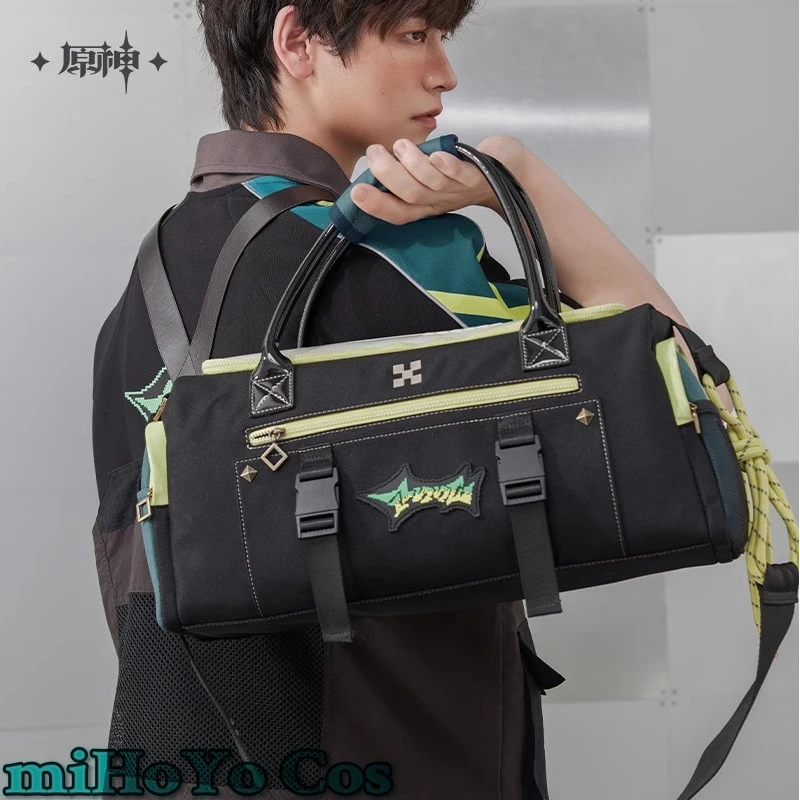[Autentico] Gioco Genshin Impact Kinich Serie di impronte a tema Borsa da viaggio sportiva Borsa impermeabile di grande capacità per cartoni animati Cosplay