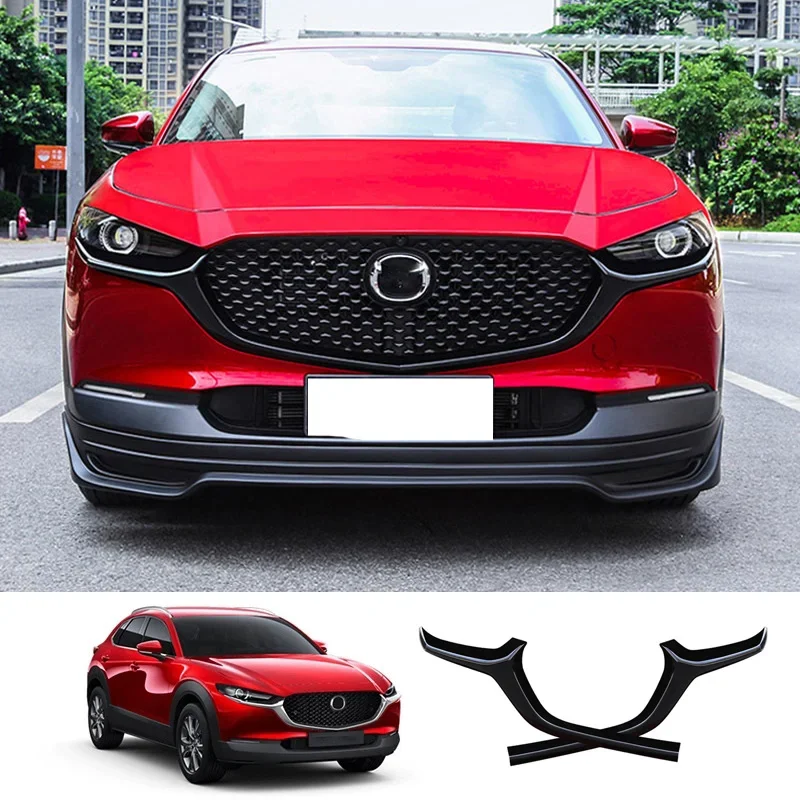 Dla Mazda CX30 CX-30 2020 2021 2022 Czarny przedni zderzak Siatka kratki Grill Kaptur Część Przednia osłona nadwozia Wykończenie silnika wyścigowego