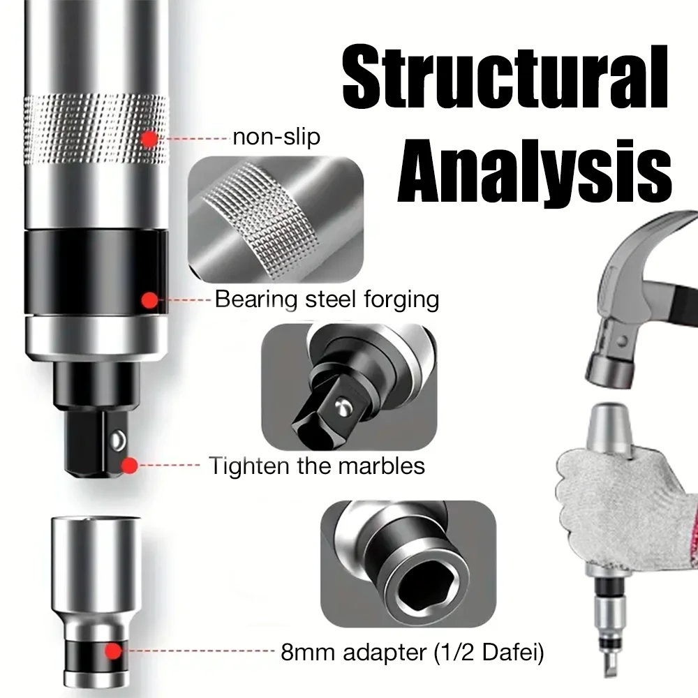 7/12/13 Pcs Manual Impact Screwdriver, Cordless Home Screwdriver Set, Screw Extractor, Professional Repair Tool,Used by Knocking