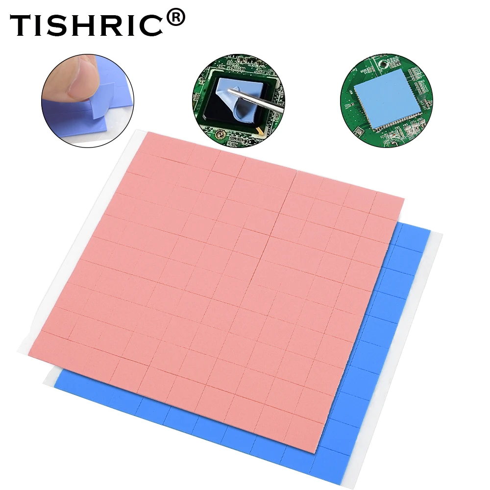 2026 0.5mm/1mm/1.5mm/2mm*100mm*100mm Thermal Pad GPU CPU Heatsink Cooling Conductive Silicone Pad High Efficient Multi Size