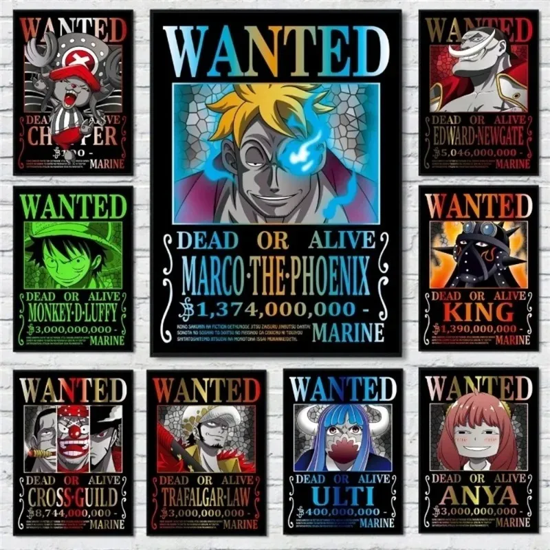 2026 One Piece Diamond Wanter Diamond Poster Anime Luffy Ace Chopper Zoro Wandaufkleber Büro- und Heimdekoration für Kinder