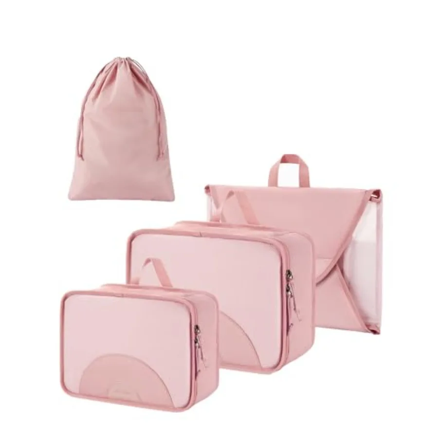 

Набор из 4 легких дорожных органайзеров для одежды: компактные упаковочные кубы для путешествий, предотвращающие складки, прочные органайзеры для чемоданов