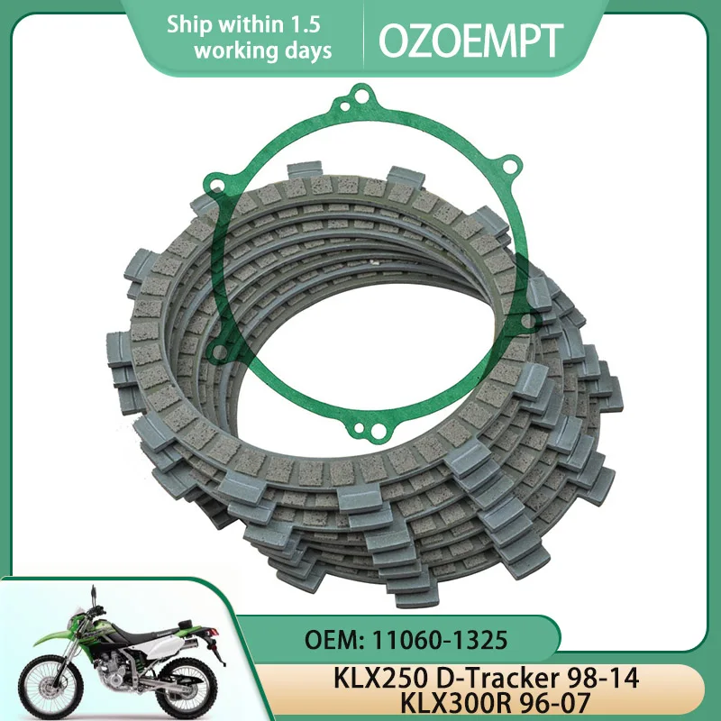 OZOEMPT Motorcycle Clutch Disc Set And Cover Gasket Apply To KLX250 D-Tracker 98-14 KLX300R 96-07