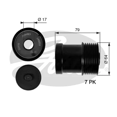 Store code: OAP7104 with ALTERNATOR pulley (bearing) TRANSIT V184 2.4 DI TDI TDCI TDI TDCI (reinforced)