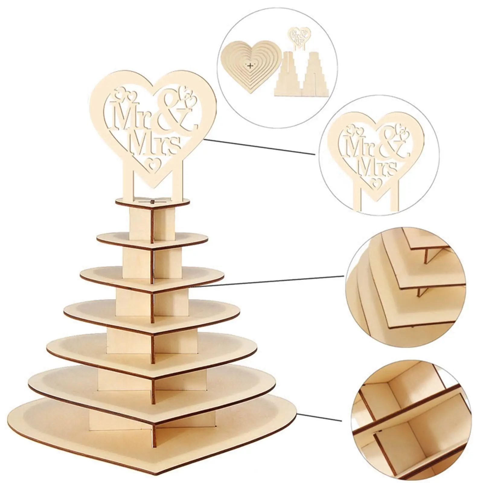 Espositore per cioccolato in legno fai da te incompiuto per la decorazione del giorno dell'anniversario