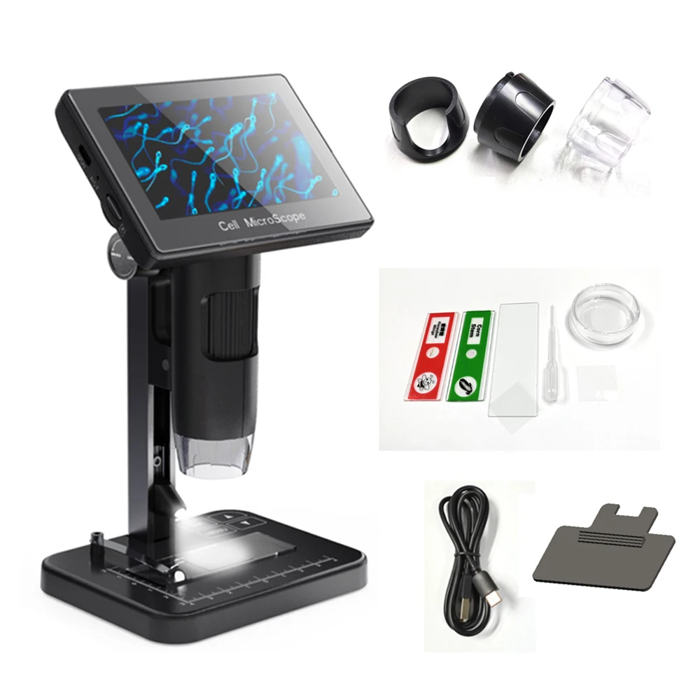 

MS03 5 Inch Professional Biological Microscope Magnifier 1000X Optical 8X Digital Zoom Video Microscope for Electronic Soldering