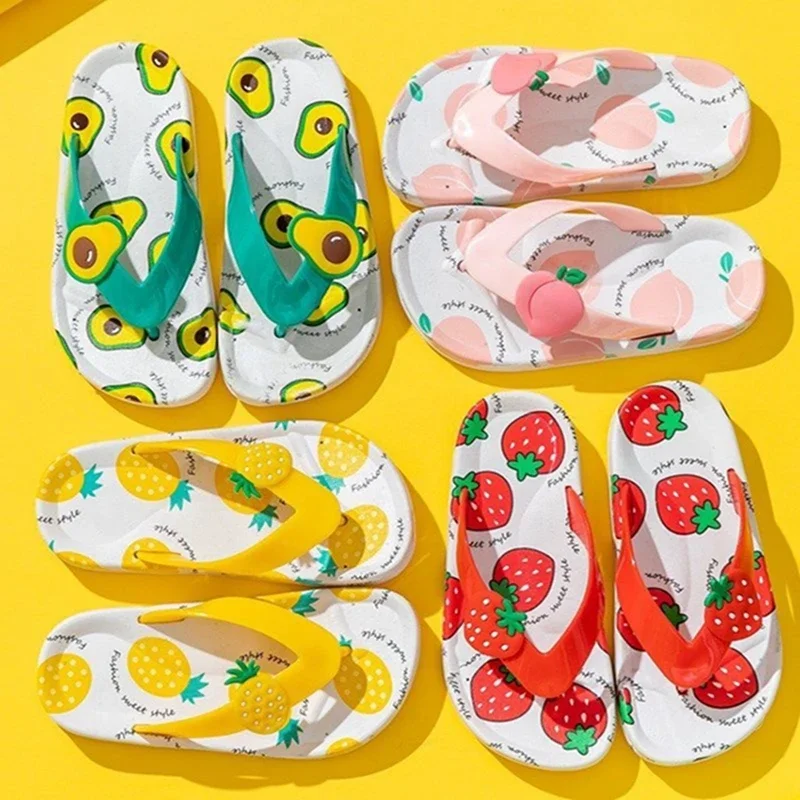 Summer Sandals For Kids Baby Slippers For Girls Cartoon Flip Flops Toddler Beach Shoes Children Slides Home Bath Slippers Boys