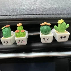 New Funny Smile Face Car Air Freshener Ornaments Decoration Complete Auto Vent Clips Plant Cactus Auto Figurines Accessories