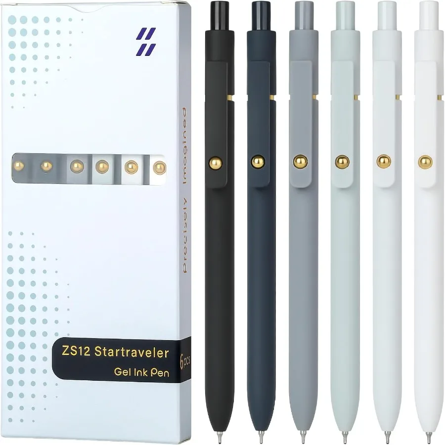 

Gel Pens 0.7mm Quick Dry Black Ink Fine Point Smooth Writing Pens Office School Supplies Gifts for Women Man 6Pcs Black White G