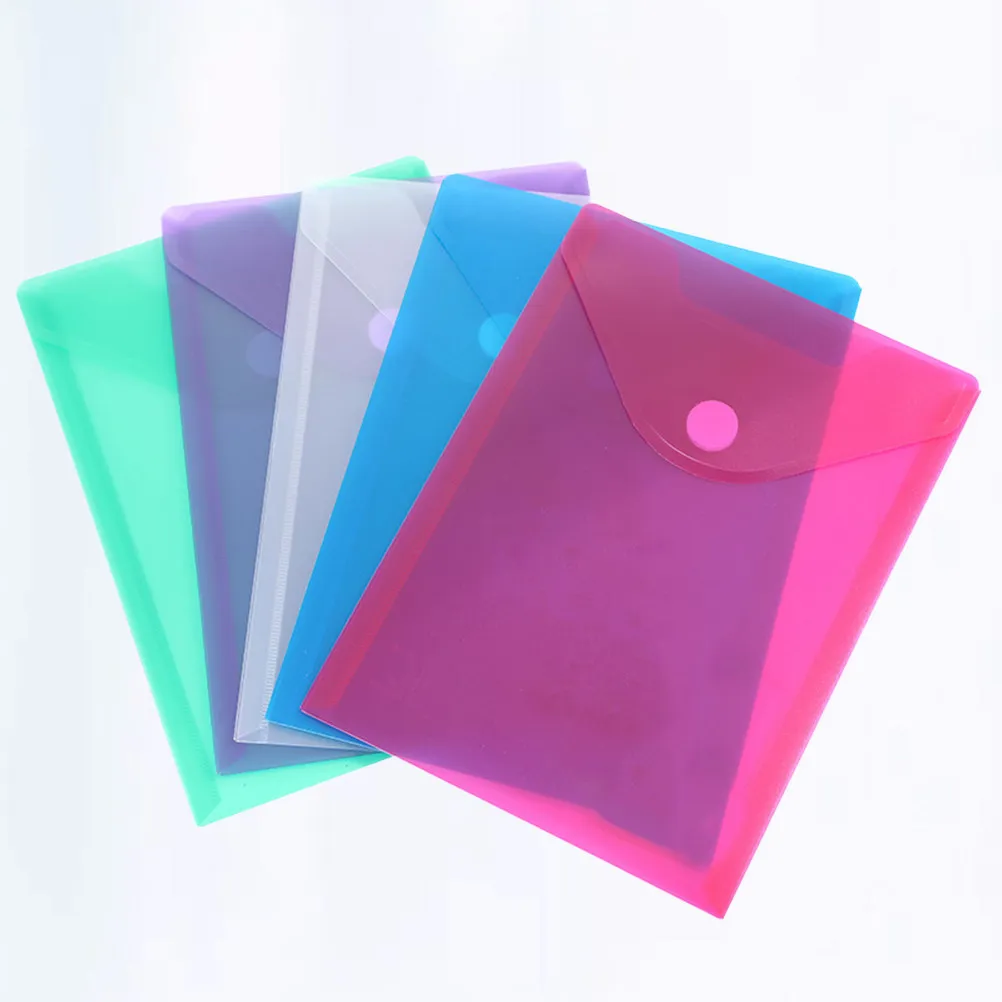 

10Pcs Transparent A4 File Folders PP Plastic Buckle Design Document Pouches Lightweight Waterproof for Papers Memos Test Sheets
