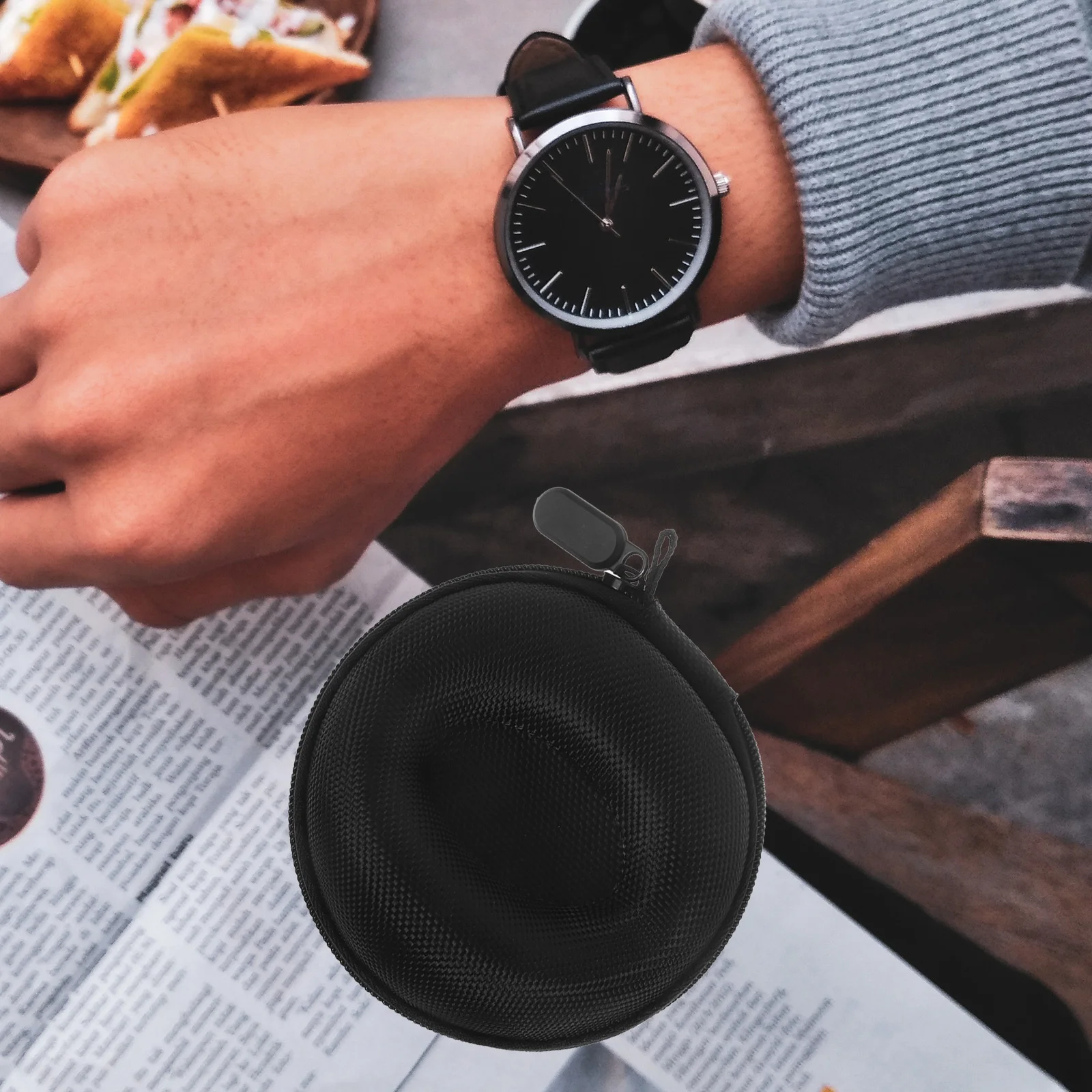 

4Pcs Watch Case for Men Women Waterproof Eva Travel Box with Zipper Secure Fit for Watches Jewelry Soft Interior Black