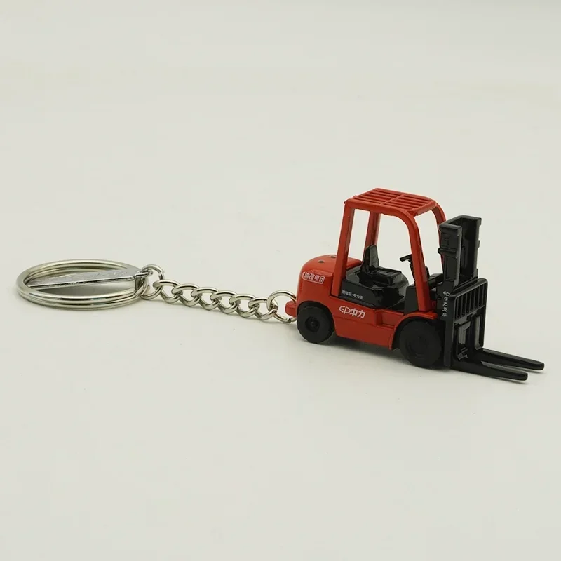 Diecast 1:100 Scale Key Chain Mini Forklift Pendant Alloy Truck Model Gift Keychain Ornaments