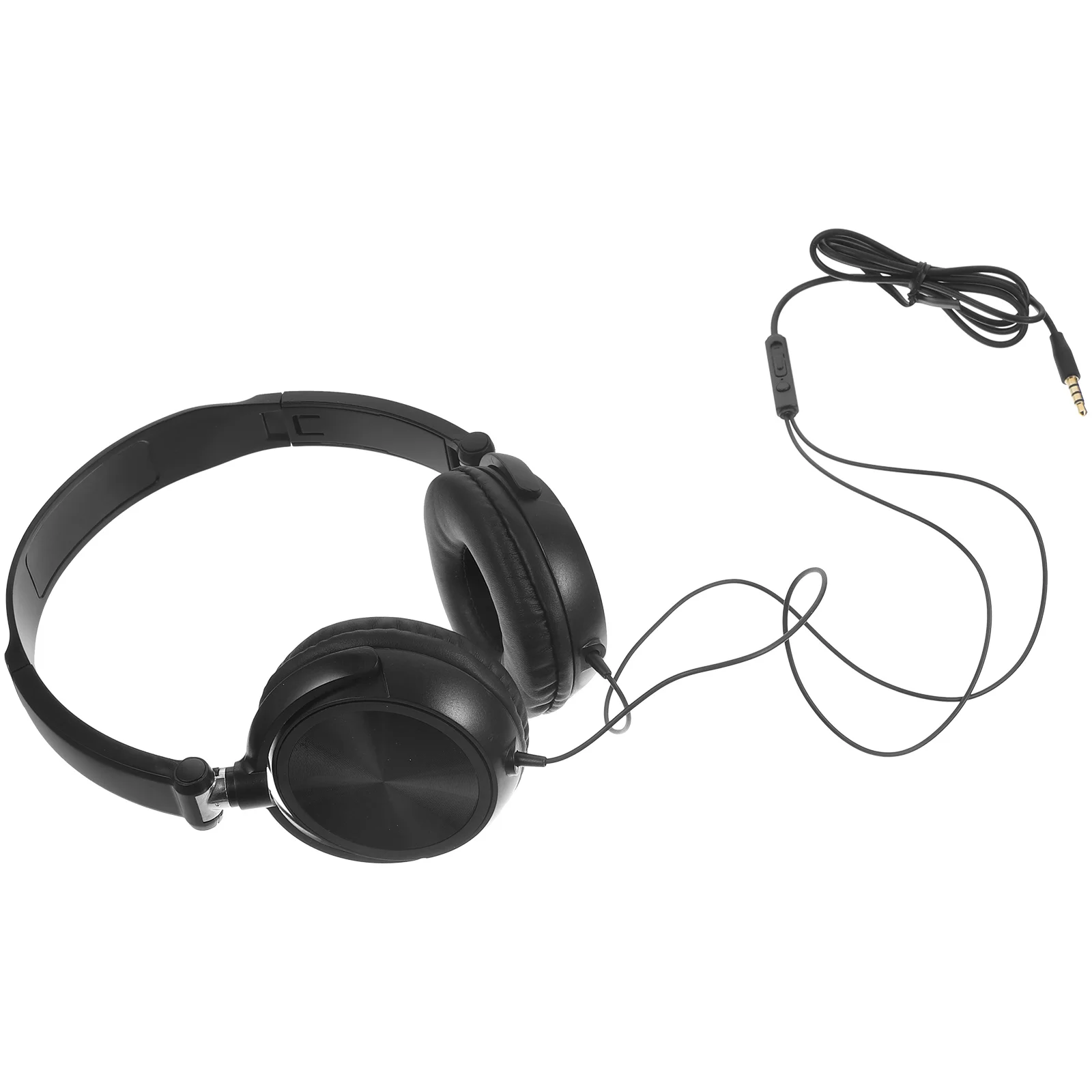 Over Ear Headphones Microphone Foldable Lightweight Bass Headsets Volume Control for Smartphones PC Laptop Tablet Black