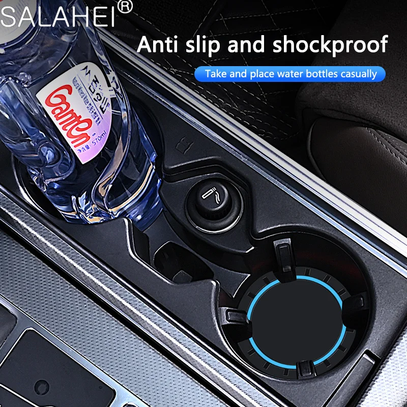 2Pcs Car Coaster Silica GEL Pattern Non-slip Water Cup Pad Anti-Dirt For Ford Escort KA Flex Everest KA Expedition Falcon Fusion