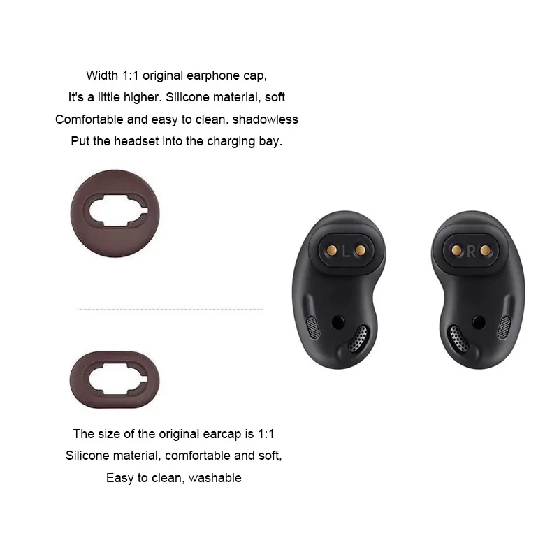 Earphone Silicone Case For Samsung Galaxy Buds Live R180 Ear Pads Cushion Bluetooth In-Ear Ear Caps Covers Earbuds Eartips