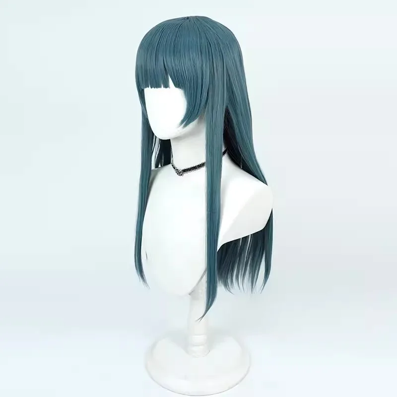 Tsushima Yoshiko Cosplay Wig LoveLive Sunshine Green 60cm Blue Heat Resistant Synthetic Hair Halloween Party Role Play + Wig Cap