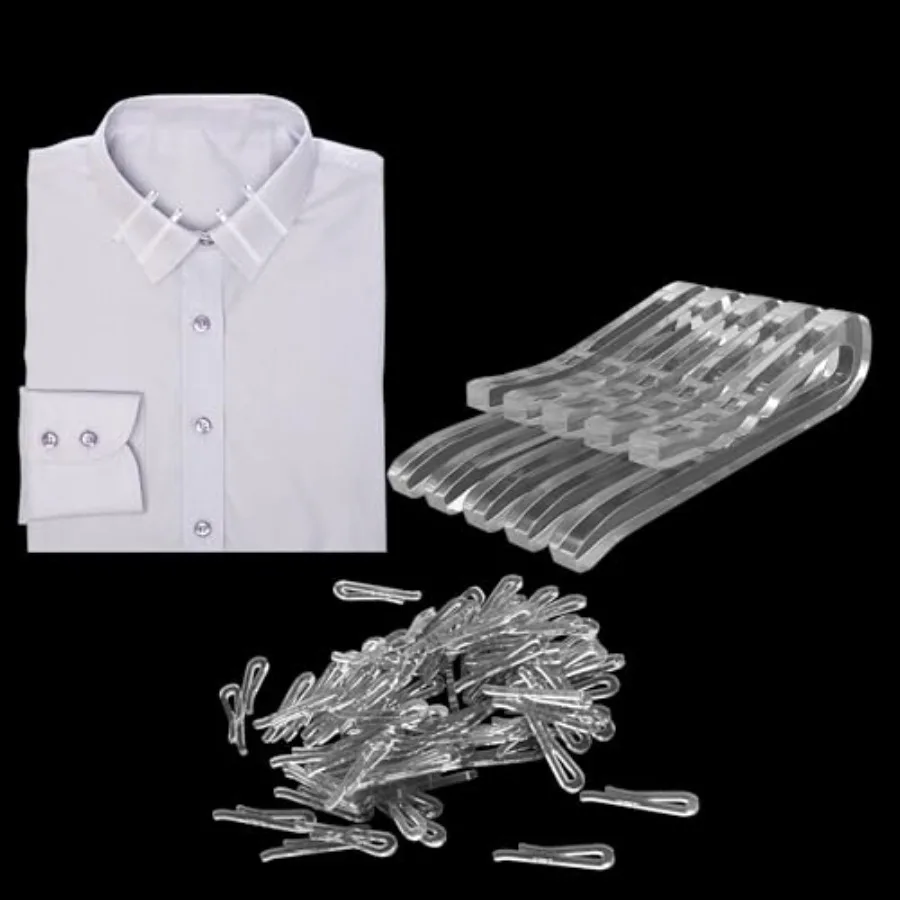 

700Pcs U Shape Plastic Clothespins Clear Plastic Alligator Shirt Folding Fixing Packing Clips Hold Garments in Place for Socks