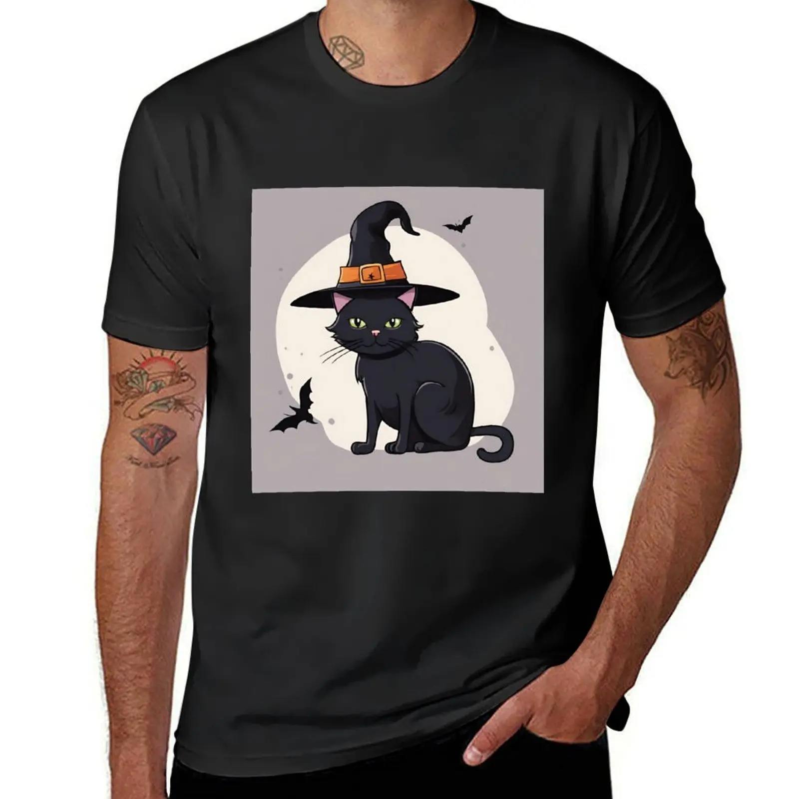 

A witch's cat T-Shirt anime aesthetic clothes summer clothes Men's t shirts