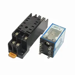 MY2P HH52P MY2NJ DPDTMiniature Coil Generalelectromagnetic intermediate relay switch withSocket Base LED AC 110V 220V DC 12V 24V