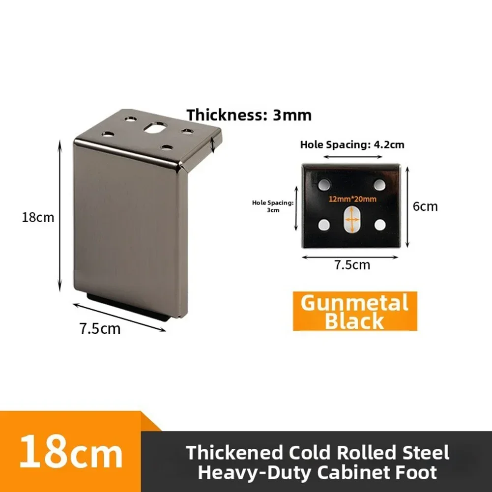 4pcs Modern Metal Furniture Legs Heavy Duty L Shape With Screws For Sofas Chairs Tables Cabinets Benches Anti Slip Rubber Pads