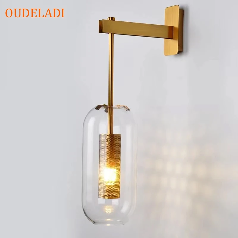 Modern Glass Wall Lamps Decor Led Mirror Light Bedroom Bedside Living Luminaire Kitchen Porch Indoor Lighting Nordic Sconce