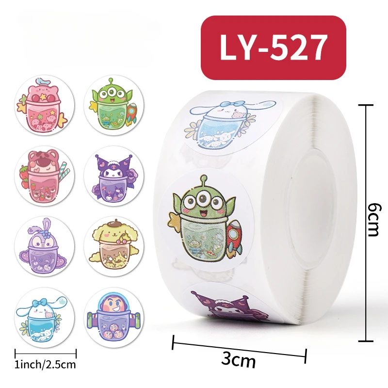 Cartoon Kurome Tape Stickers Seal Stickers Labels Cartoon Toys Gifts Girls Students Stationery Decorative Roll Stickers