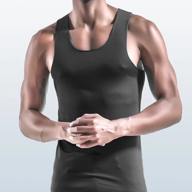 

Men's thin vest U collar Europe and the United States plus size men's trackless undershirt breathable quick drying sports underw