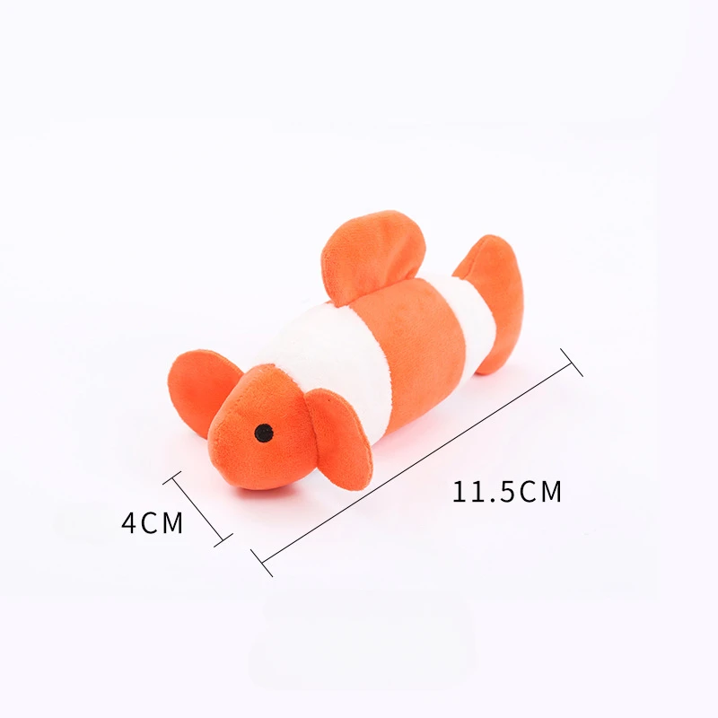 Cat Catnip Plush Toy Cartoon Marine Animal Bite-resistant Toys Interactive Plush Cat Toy Kitten Playing Chewing Pet Cat Supplies