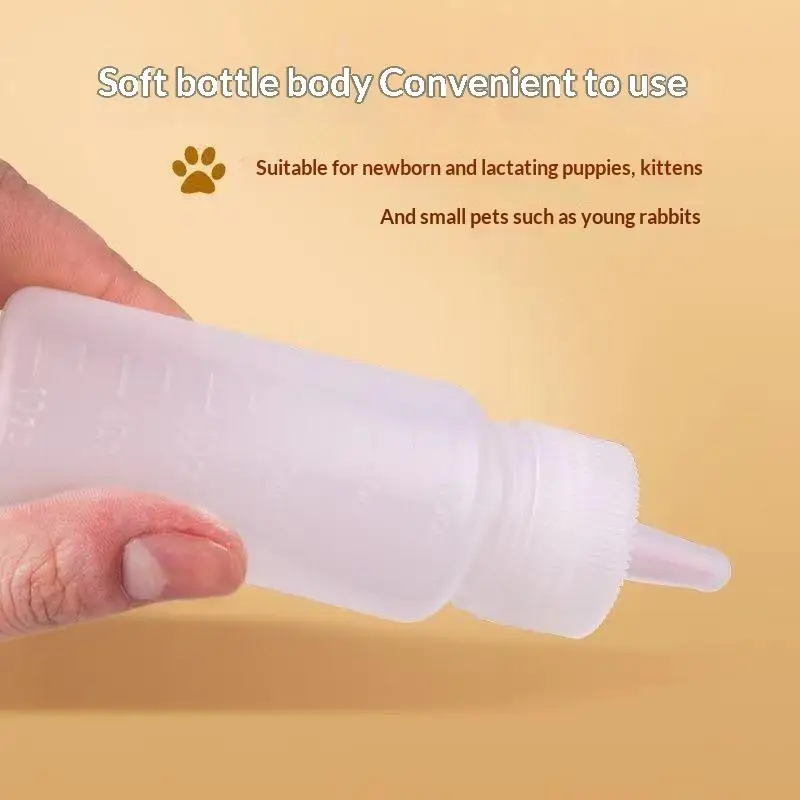 1 Stück 60/100ml Fütterungswerkzeug für Kleintiere Mini-Nippel-Ersatz Katzen-Neugeborenen-Milchflasche Haustier-Pflegeflasche Tierfütterungsflaschen-Set – Detail 3