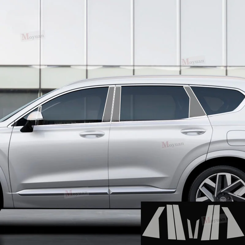 

For Hyundai Santa Fe 2020-23 Window Center Pillar Protective Film Anti-scratch Cover Car Protector Exterior Accessories TPU Film