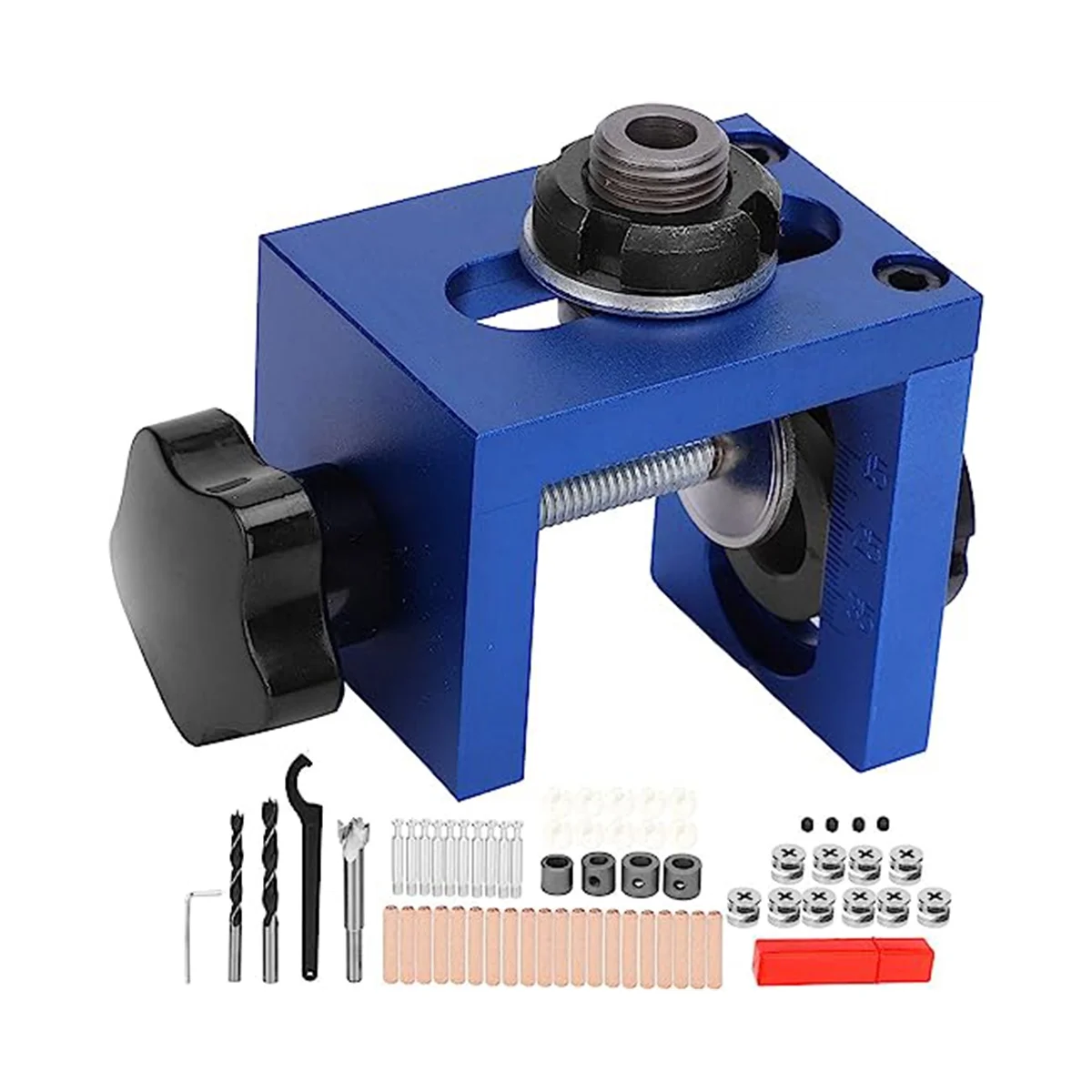 3-In-1 Punching Locator Hole Opener Round Wood Tenon Woodworking Punching Locator Kit for Woodworking Drilling