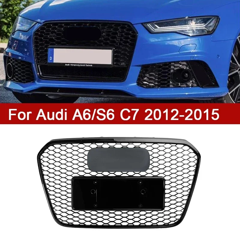 

New！ For Audi A6/S6 C7 RS6 style front bumper sport hexagonal mesh honeycomb grille body modification accessories 2012-2015