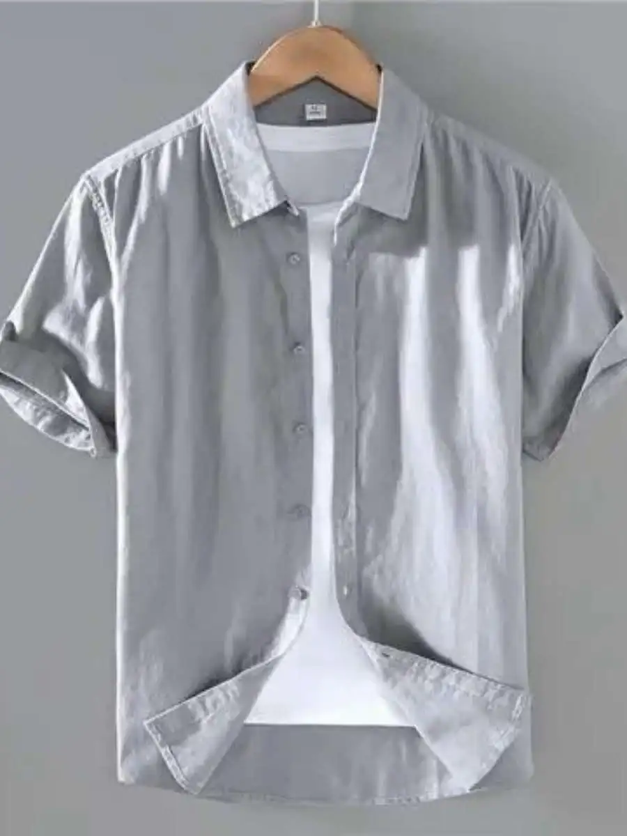 

Новая однотонная льняная длинная све irt, повседневная свободная хлопковая льняная мужская верхняя одежда, летняя тонкая ort Sve воротник-стойка