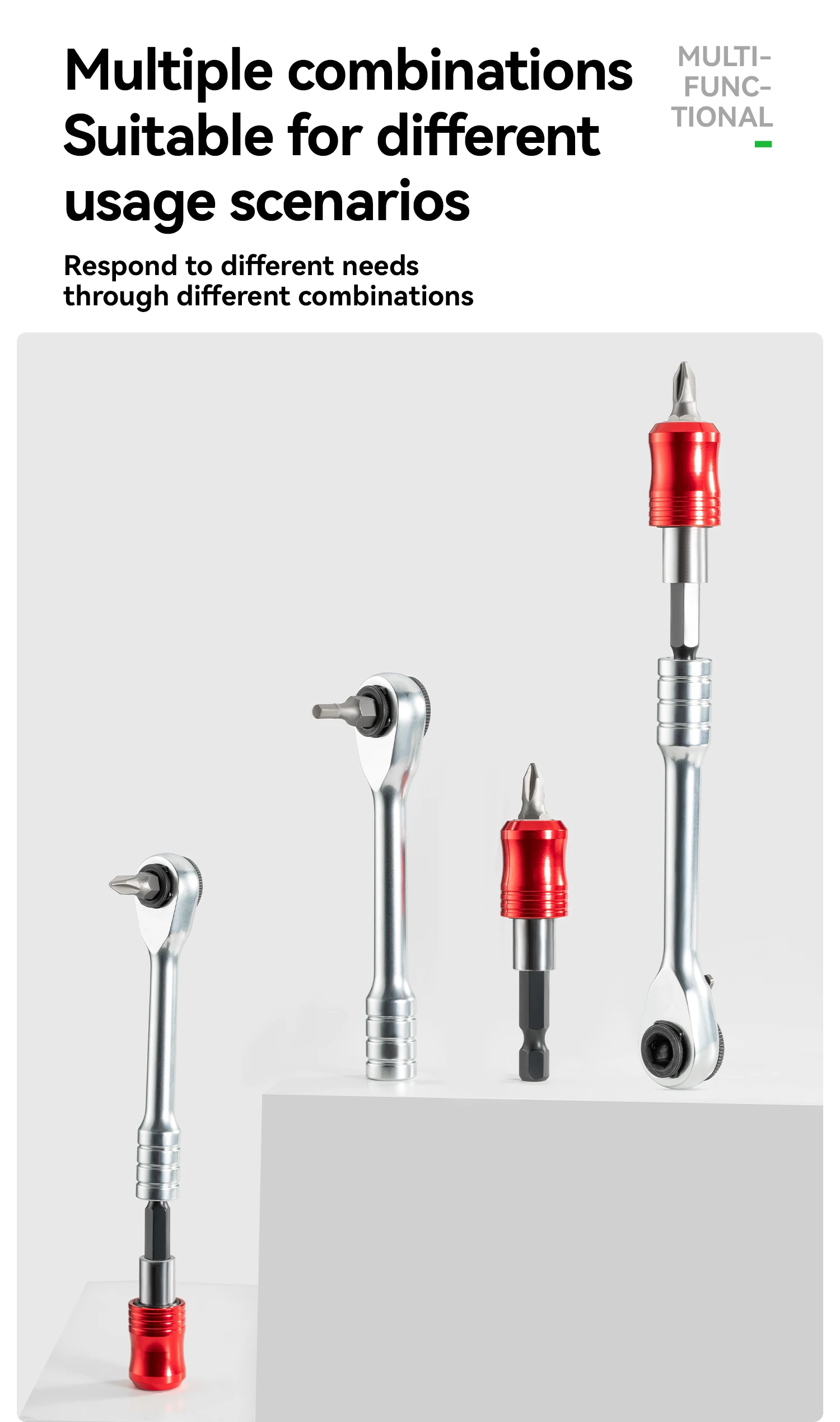 ROCKBROS Fahrrad-Klappwerkzeug Tragbarer Zweiwege-Magnetischer Ratschenschlüssel Schnellverbindungsstange Multifunktionales Fahrrad-Reparaturset – Detail 13