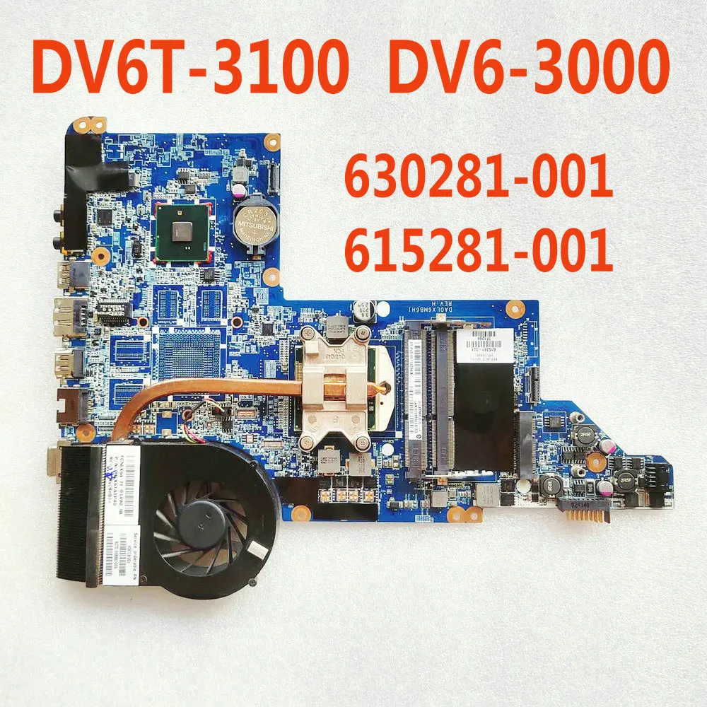 

Материнская плата для ноутбука HP PAVILION DV6T-3000 615281-001 630281-001, материнская плата + процессор + радиатор DA0LX6MB6F1 DA0LX6MB6H1