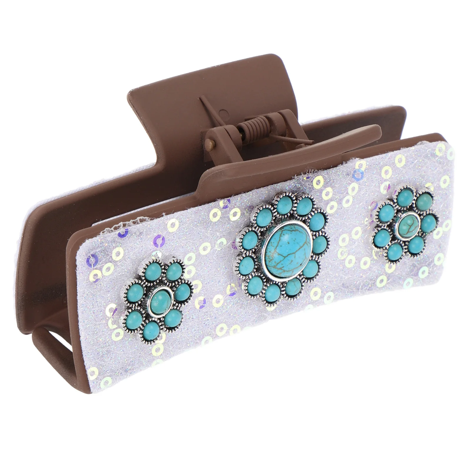 

Vintage Turquoise Clips Leopard Print Accessories for Women Curly Barrettes Thick Hair Styling Hair Accessories For Women Tool