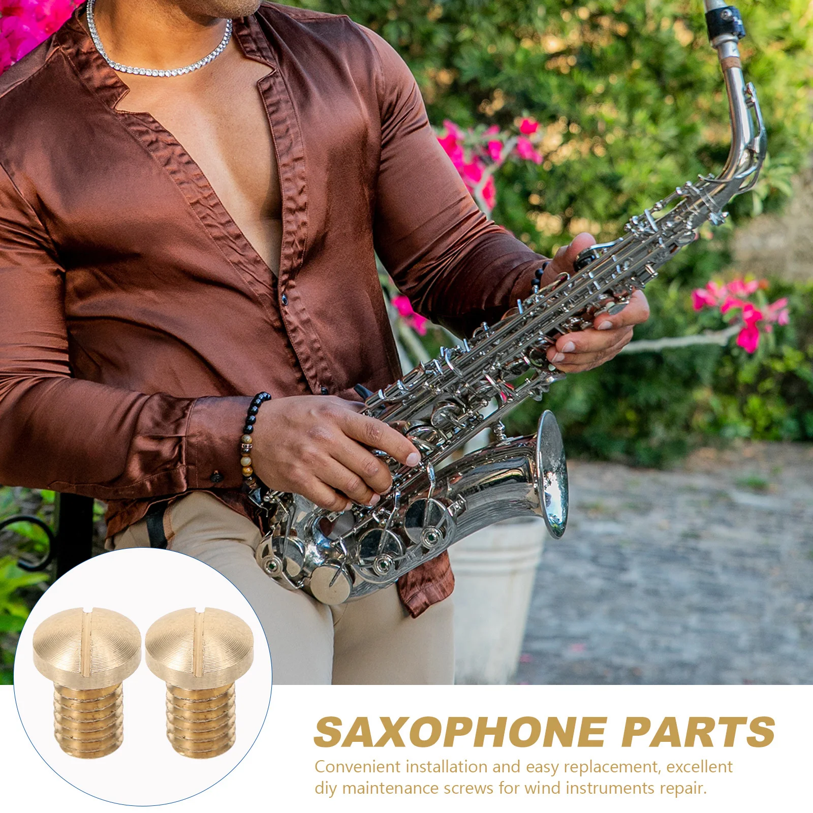 10Pcs Brass Sax Fixing Screws Repair Replacement Parts for Alto Tenor Soprano Woodwind Instruments Saxophone Parts