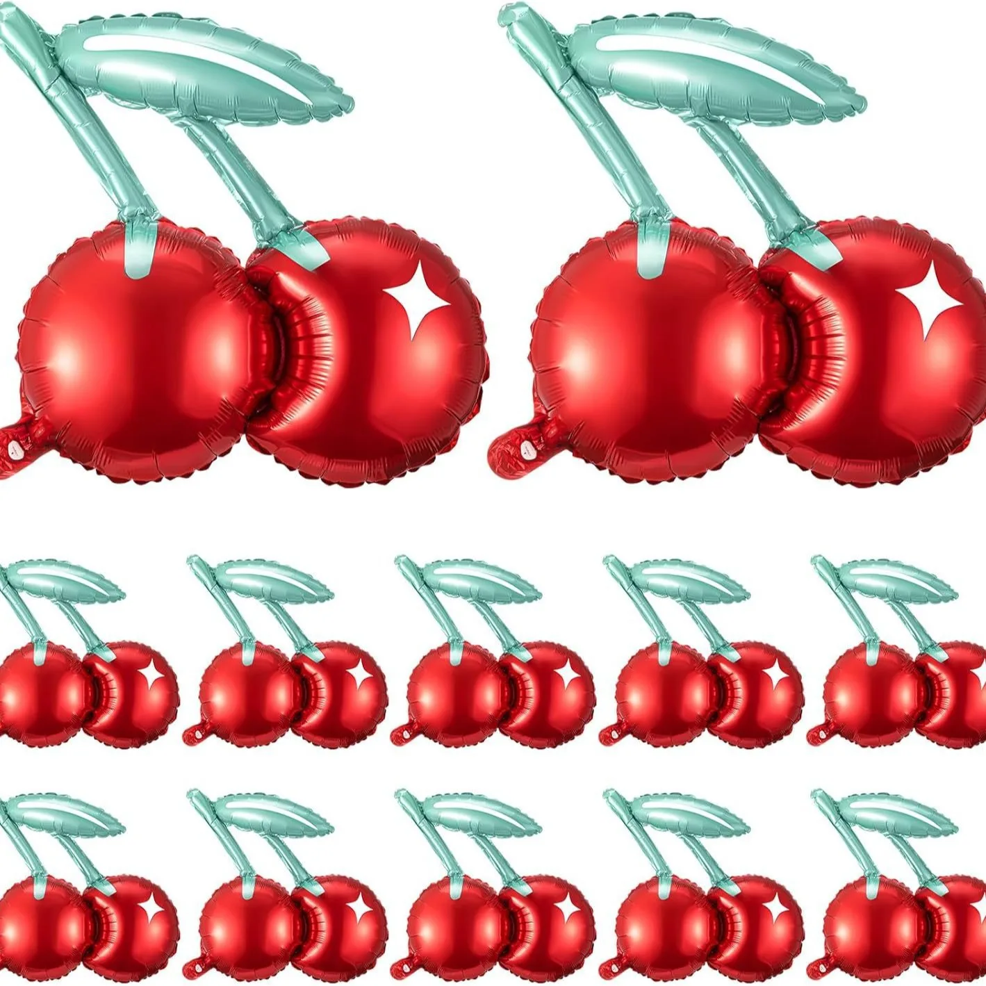 

6PC Cherry Aluminum Film Balloon Summer Sweet Girl Cherry Strawberry Fruit Theme for Birthday Party Wedding Scene Decora Balloon