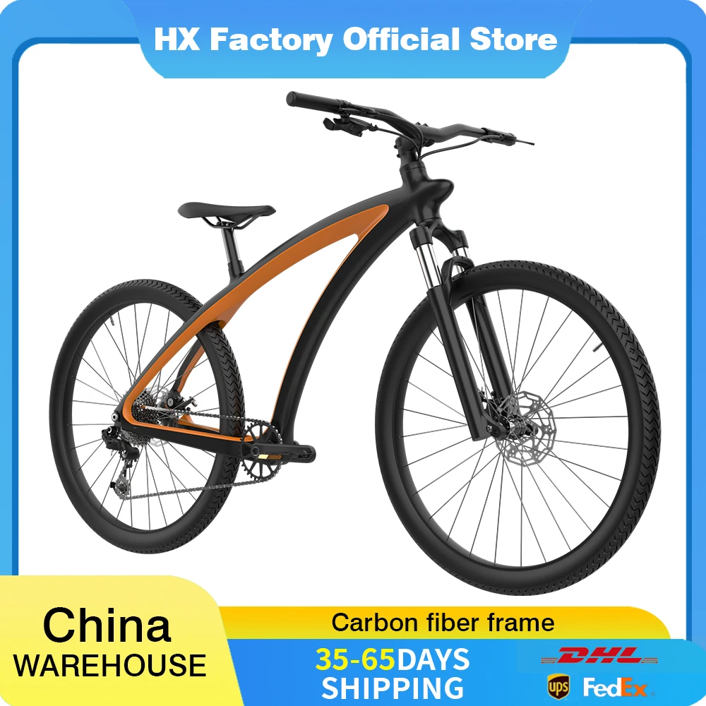 

HX A5-100 carbon fiber bicycle adult bicycle road bike front and rear hydraulic disc brake mountain bike all-terrain