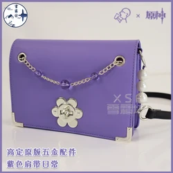 Fashion Genshin Impact Ganyu Shoulder Bags Game Purple Leather bag Anime Genshin Impact Backpack School Bag
