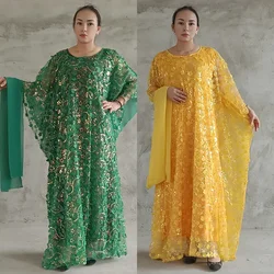 Vestidos africanos de talla grande para mujer, Abaya suelta, caftán de Dubái, Túnica Boubou tradicional, Dashiki africano, trajes largos, 3 piezas