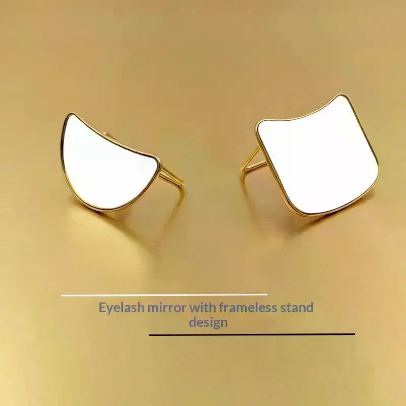Moon Eyelash Extension Inspection Mirror Holder Stainless Steel Handleless Mirror Grafting False Lash Supplier Makeup Tools 1pc